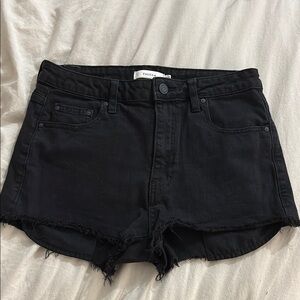 Aritzia Black Jean Shorts Distressed Cut-Off Style